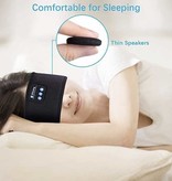 Jiansu Bluetooth Sleeping Mask with Speakers - Wireless Sleep Headphones Sports Headband Black