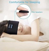 Jiansu Maska do spania Bluetooth z głośnikami - Bezprzewodowe słuchawki do spania Sportowa opaska na głowę Szara