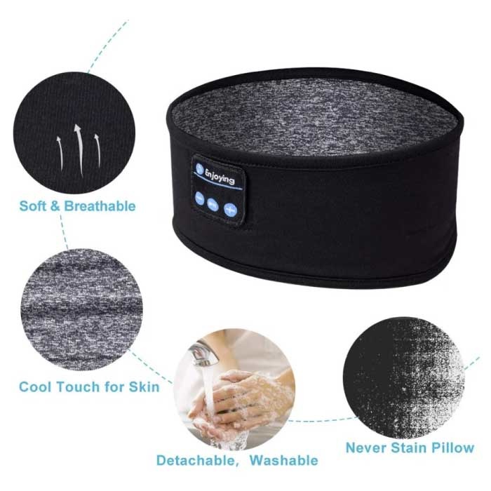 Bluetooth Sleeping Mask with Speakers Wireless Sleep Headphones Sport Stuff Enough.be