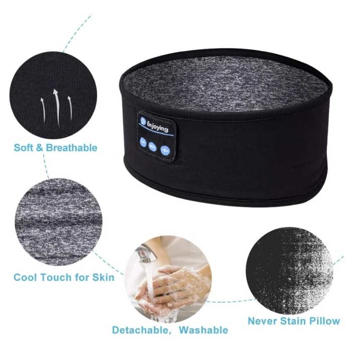 Masque de sommeil Bluetooth avec haut-parleurs - Casque de sommeil sans fil  Sport