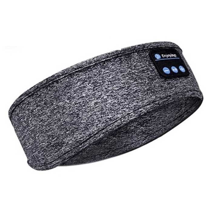 Maska do spania Bluetooth z głośnikami - Bezprzewodowe słuchawki do spania Sportowa opaska na głowę Szara