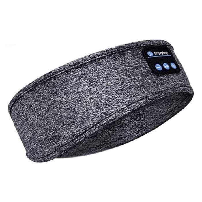 Masque de sommeil Bluetooth avec haut-parleurs - Casque de sommeil sans fil Bandeau sport Gris