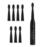 Stuff Certified® Electric Toothbrush Set - 8 Brush Heads - Waterproof Sonic USB Charging Black