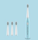 Stuff Certified® Electric Toothbrush Set - 4 Brush Heads - Waterproof Sonic USB Charging Blue