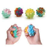 Stuff Certified® Pop It Balle Anti-Stress - Squishy Fidget Anti Stress Squeeze Ball Toy Bubble Ball Silicone Bleu Camo