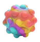 Stuff Certified® Pop It Balle Anti-Stress - Squishy Fidget Anti Stress Squeeze Ball Toy Bubble Ball Silicone Rainbow