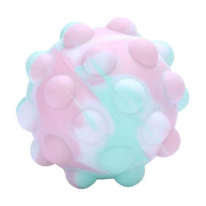 Stuff Certified® Pop It Stressbal - Squishy Fidget Anti Stress Knijpbal Speelgoed Bubble Bal Siliconen Paars Blauw