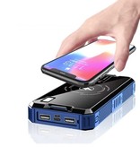 Tollcuudda 80.000mAh Solar Power Bank with 2 USB Ports - Built-in Flashlight - External Emergency Battery Battery Charger Charger Sun Blue