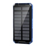 Tollcuudda 80.000mAh Solar Powerbank met 2 USB Poorten - Ingebouwde Zaklamp - Externe Noodaccu Batterij Oplader Charger Zon Blauw