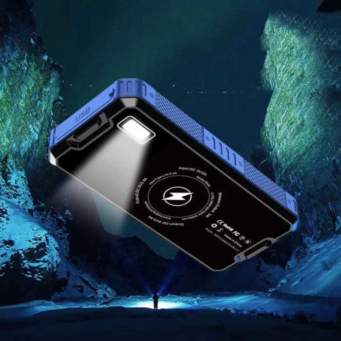 Tollcuudda 80.000mAh Solar Power Bank z 2 portami USB - Wbudowana latarka - Zewnętrzna ładowarka awaryjna Ładowarka Ładowarka Sun Red