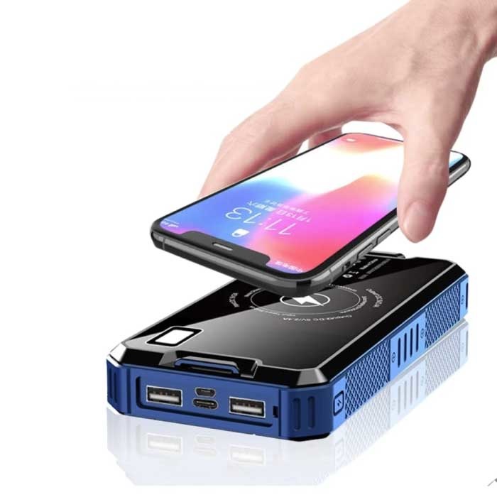 Tollcuudda 80.000mAh Solar Power Bank z 2 portami USB - Wbudowana latarka - Zewnętrzna ładowarka awaryjna Ładowarka Ładowarka Sun Red