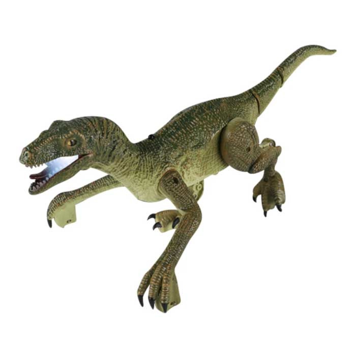 RC Velociraptor Dinosaur avec Télécommande - Jouet Contrôlable Robot Gris - Copy