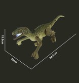 JOCESTYLE Dinosaurio Velociraptor RC con control remoto - Robot controlable de juguete gris