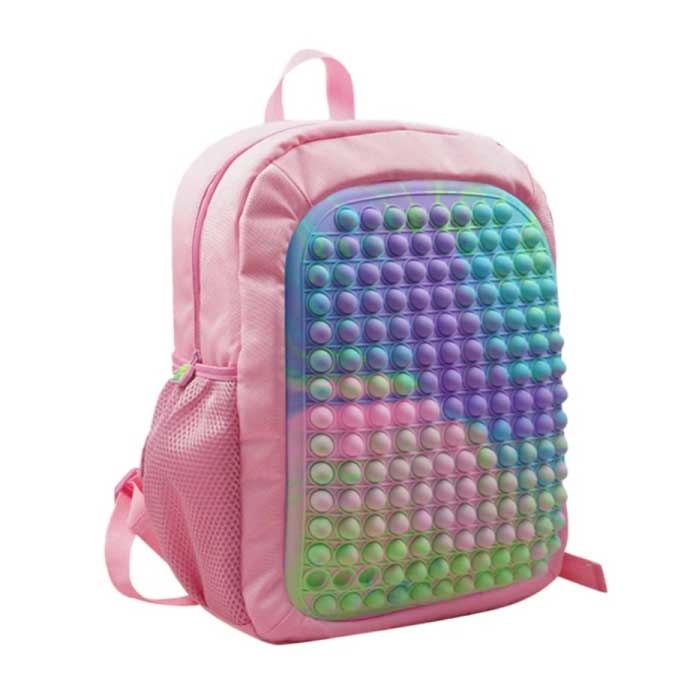 Mini Pop It Sac à Dos Enfant - Anti-Stress Fidget Peluches Bubble Bag Rose