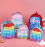 Stuff Certified® Mini Pop It Rugzak voor Kinderen - Antistress Fidget Zacht Speelgoed Bubble Tas Glossy Roze