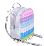 Stuff Certified® Mochila Mini Pop It para niños - Bolsa de burbujas antiestrés para juguetes blandos, color blanco brillante