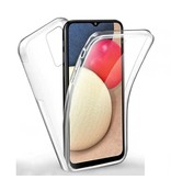 SGP Hybrid Samsung Galaxy A02 Ganzkörper-360°-Hülle – Vollständiger Schutz durchsichtige TPU-Silikonhülle + PET-Displayschutzfolie