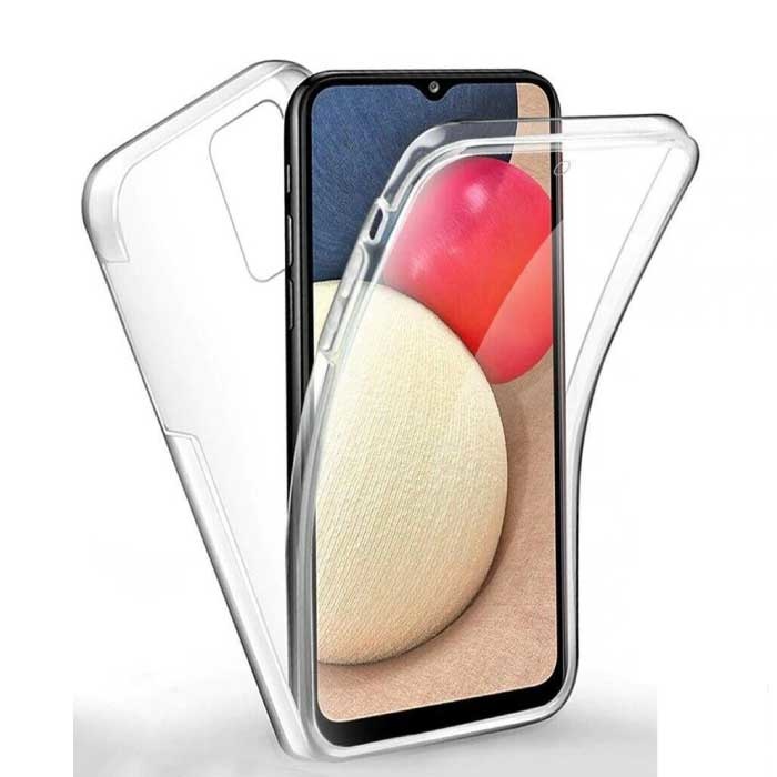 Samsung Galaxy A02 Ganzkörper-360°-Hülle – Vollständiger Schutz durchsichtige TPU-Silikonhülle + PET-Displayschutzfolie