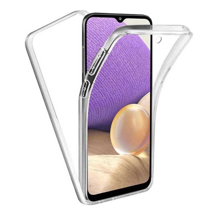 Funda Samsung Galaxy A32 5G Full Body 360° - Funda de silicona TPU transparente de protección completa + protector de pantalla PET