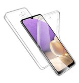 SGP Hybrid Coque Samsung Galaxy A32 5G Full Body 360° - Coque en silicone TPU transparente avec protection complète + Protecteur d'écran PET