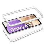 SGP Hybrid Funda Samsung Galaxy A32 5G Full Body 360° - Funda de silicona TPU transparente de protección completa + protector de pantalla PET
