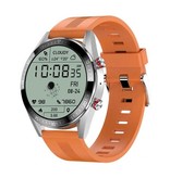 SACOSDING Smartwatch with Blood Pressure Monitor and Oxygen Meter - Fitness Sport Activity Tracker Watch iOS Android - Silicone Strap Orange