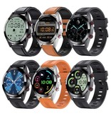 SACOSDING Smartwatch con misuratore di pressione sanguigna e misuratore di ossigeno - Fitness Sport Activity Tracker Watch iOS Android - Cinturino in pelle arancione