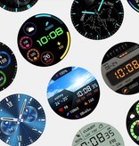 SACOSDING Smartwatch con misuratore di pressione sanguigna e misuratore di ossigeno - Fitness Sport Activity Tracker Watch iOS Android - Cinturino in pelle arancione