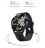 SACOSDING Smartwatch con misuratore di pressione sanguigna e misuratore di ossigeno - Fitness Sport Activity Tracker Watch iOS Android - Cinturino in pelle arancione