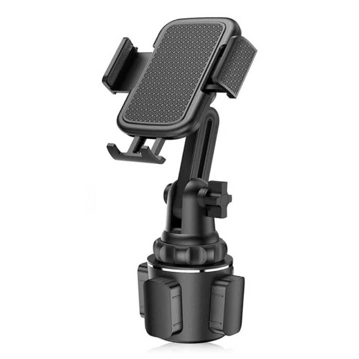 Universele Telefoonhouder Auto met Bekerhouder Standaard - Afstelbare Telefoon Holder Mount Zwart