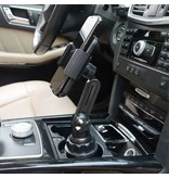 SKSK Uniwersalny uchwyt na telefon samochodowy ze stojakiem na kubek - regulowany uchwyt na telefon czarny
