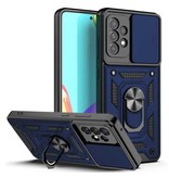 Huikai Samsung Galaxy A13 5G - Armor Case con función atril y protección de la cámara - Pop Grip Cover Case Blue
