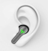 YEINDBOO Auriculares inalámbricos - Auriculares para juegos Auriculares con control táctil TWS Bluetooth 5.2 Auriculares Auriculares Negro