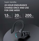 ALLOYSEED Draadloze Headset - Oorhaak Oordopje met Touch Control - TWS Oortje Bluetooth 5.2 Wireless Bud Headphone Oortelefoon Zwart