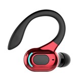 ALLOYSEED Wireless Headset - Ear Hook Earbud with Touch Control - TWS Earpiece Bluetooth 5.2 Wireless Bud Headphone Earphone Red