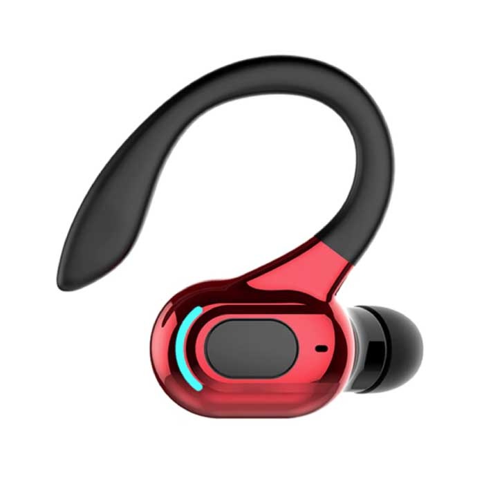 Wireless Headset - Ear Hook Earbud with Touch Control - TWS Earpiece Bluetooth 5.2 Wireless Bud Headphone Earphone Red