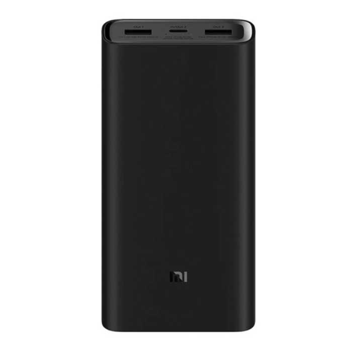 Mi Powerbank 3 - 20.000 mAh - 3 Anschlüsse - USB / Typ C Externer Notfallakku Ladegerät Ladegerät Schwarz