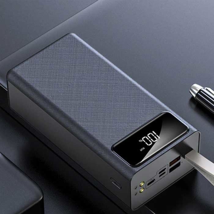 Banque d'alimentation 50X avec 4 ports de sortie/3 d'entrée 50 000 mAh - Lampe de poche intégrée - Chargeur de batterie de secours externe Noir - Copy