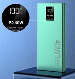 Tollcuudda Power Bank 40 W 20 000 mAh avec 3 ports de charge - 20 W PD batterie de secours externe affichage LED chargeur de batterie chargeur vert