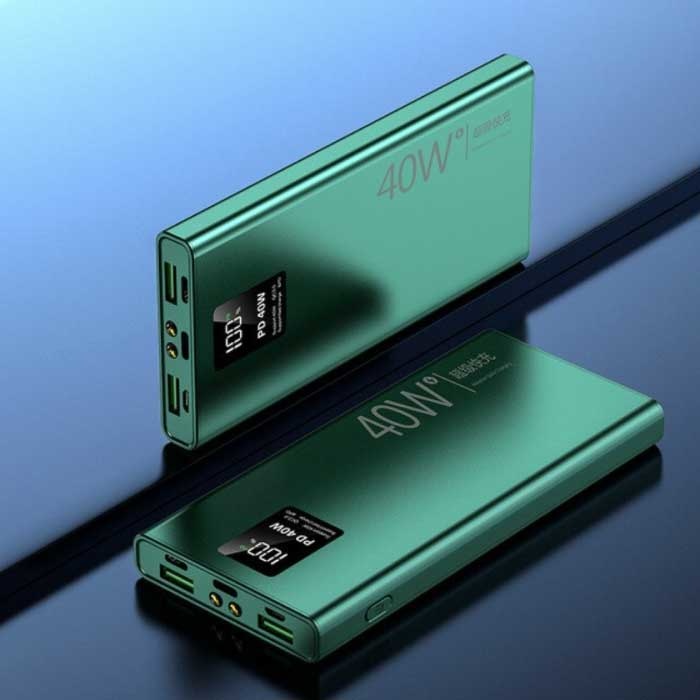 40W Power Bank 20,000mAh with 3 Charging Ports - 20W PD External Emergency Battery LED Display Battery Charger Charger Green