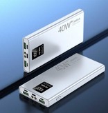 Tollcuudda 40W Power Bank 20,000mAh with 3 Charging Ports - 20W PD External Emergency Battery LED Display Battery Charger Charger White