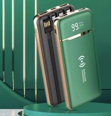 WST Uniwersalny power bank 20.000mAh - 4 rodzaje kabli ładujących - Zewnętrzna ładowarka awaryjna Ładowarka baterii Czarna