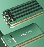 WST Banque d'alimentation universelle 20 000 mAh - 4 types de câble de charge - Chargeur de batterie de secours externe Chargeur de batterie Noir