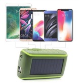 FLOVEME 8000mAh Powerbank op Zonne-energie met Dynamo - Ingebouwde Zaklamp - Externe Noodaccu Batterij Oplader Charger Zwart