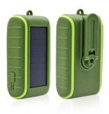 FLOVEME Banco de energía solar de 8000 mAh con dínamo - Linterna incorporada - Batería de emergencia externa Cargador de batería Cargador Negro