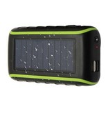 FLOVEME 8000 mAh Solar Power Bank mit Dynamo - Eingebaute Taschenlampe - Externes Notfall-Akku-Ladegerät Ladegerät Schwarz