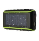 FLOVEME 8000mAh Solar Power Bank with Dynamo - Built-in Flashlight - External Emergency Battery Battery Charger Charger Black