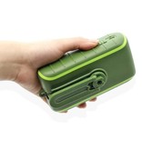 FLOVEME Banque d'alimentation solaire 8000 mAh avec dynamo - Lampe de poche intégrée - Chargeur de batterie de secours externe Chargeur Vert