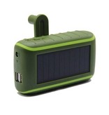 FLOVEME 8000mAh Solar Power Bank with Dynamo - Built-in Flashlight - External Emergency Battery Battery Charger Charger Green