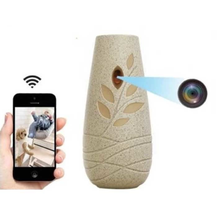 Videocamera di sicurezza con diffusore di aromi - Videocamera WiFi Full HD 1080p con app Beige